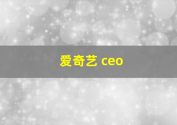 爱奇艺 ceo